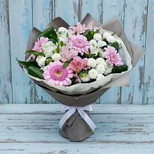 Букет цветов из:  Герберы, Альстромерии и Хризантемы #REPLACE_PRED# Шкотово