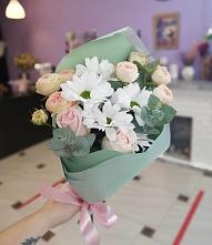 Букет цветов из:  Хризантемы и Розы #REPLACE_PRED# Шкотово