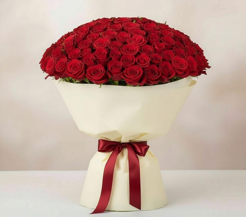 Букет 101 Красная роза Милано в Шкотово
