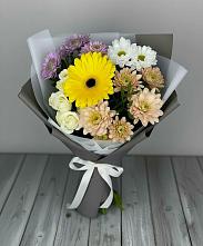 Букет цветов из:  Розы, Герберы и Хризантемы в Шкотово