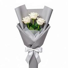 Букет 3 белые розы #REPLACE_PRED# Шкотово