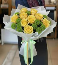 Букет цветов из:  Хризантемы и Розы в Шкотово