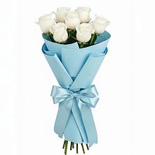 Букет 7 белых роз Проуд в Шкотово