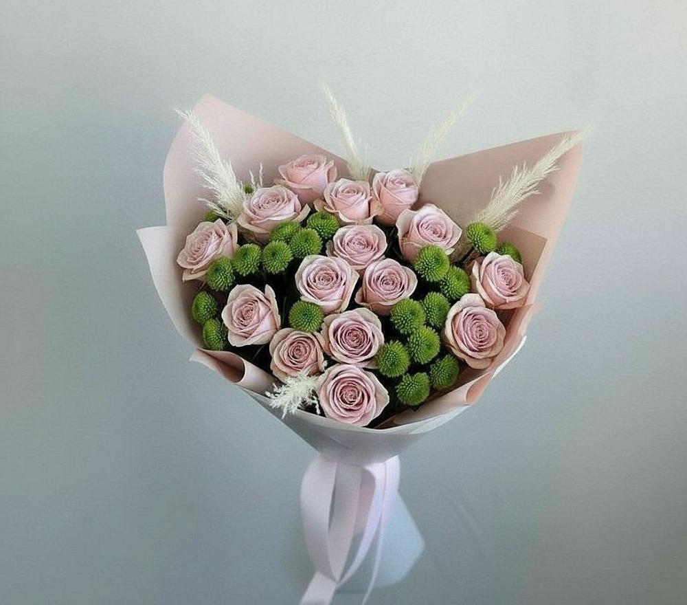 Букет цветов из: Розы и Хризантемы в Шкотово