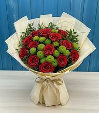 Букет цветов из:  Розы и Хризантемы #REPLACE_PRED# Шкотово