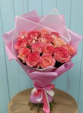 Букет 15 Розовых роз Равель в Шкотово