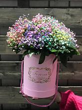Цветочная композиция из Гипсофила и Розы в шляпной коробке #REPLACE_PRED# Шкотово